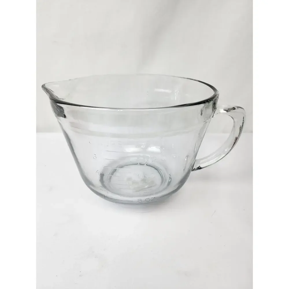 Anchor Hocking 2QTS/8 Cups/2000ML/2 Litres Measuring Batter Bowl w/ Red Lid USA